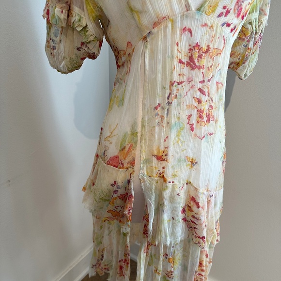 Free People Sheer Floral Maxi Top Sz XS - Picture 4 of 6